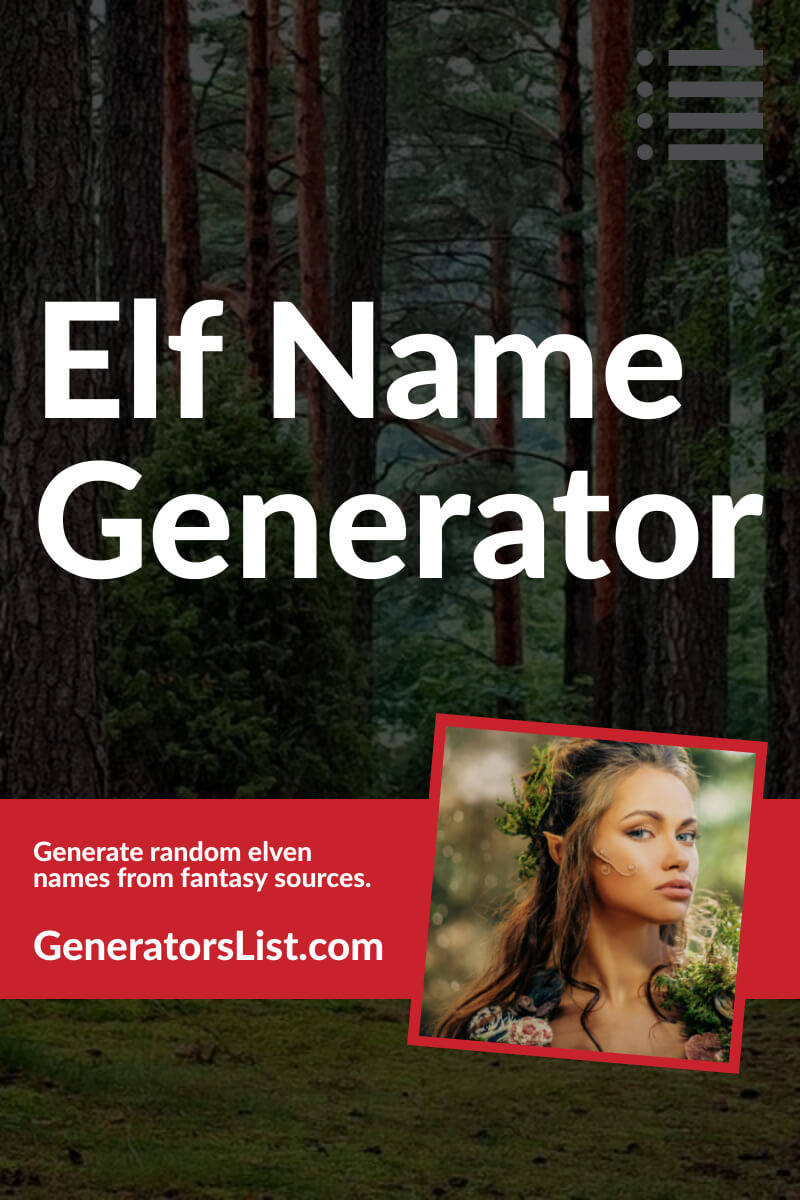 Elf Name Generator Create A Fantasy Elf Name Generators List