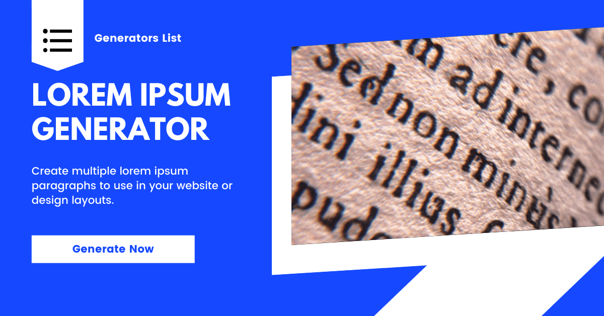 Lorem Ipsum Generator - Generators List