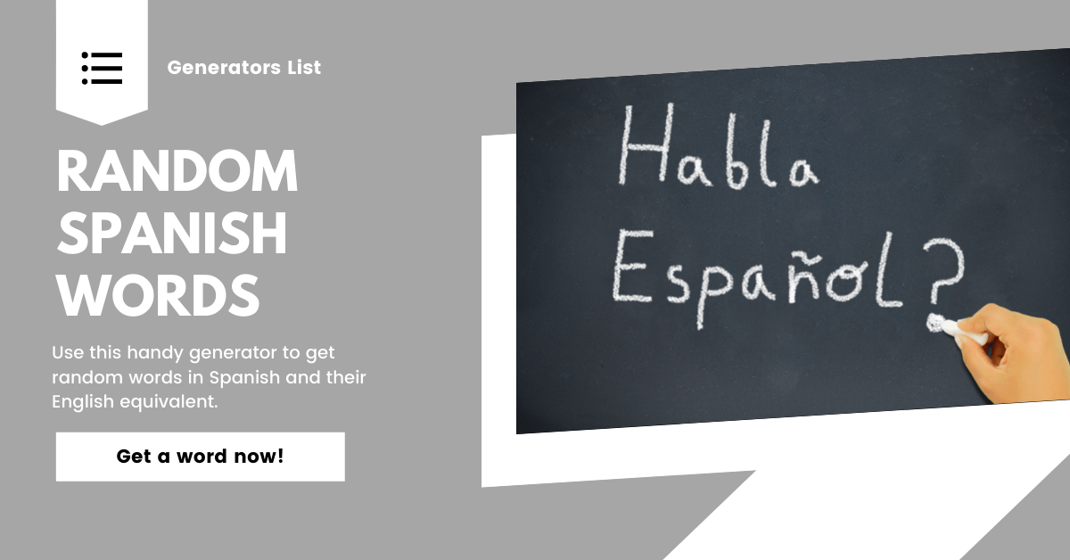 Random Spanish Words - Generators List