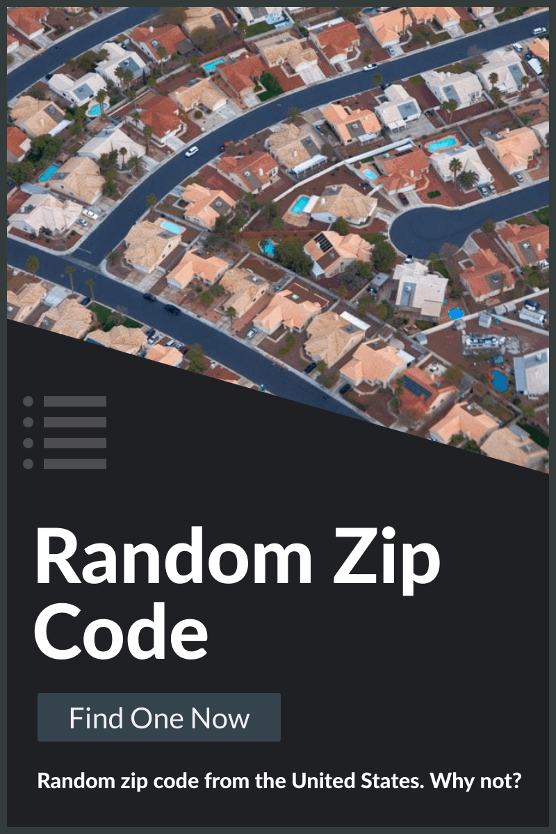 Random Zip Code US Postal Zip Code Generator Generators List