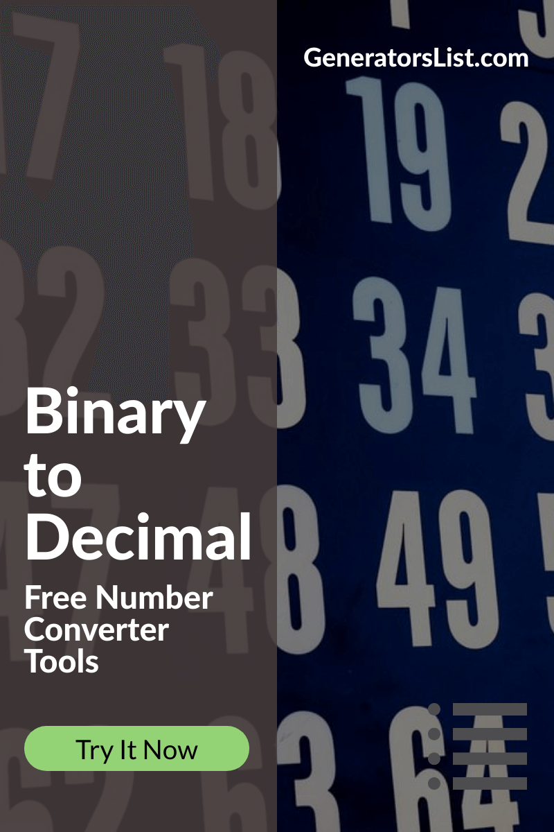 binary-to-decimal-converter-generators-list